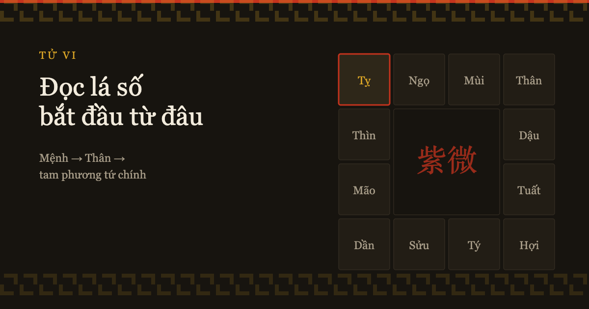 Đọc một lá số Tử Vi bắt đầu từ đâu