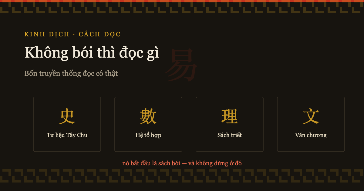 Đọc Kinh Dịch mà không bói thì đọc được gì