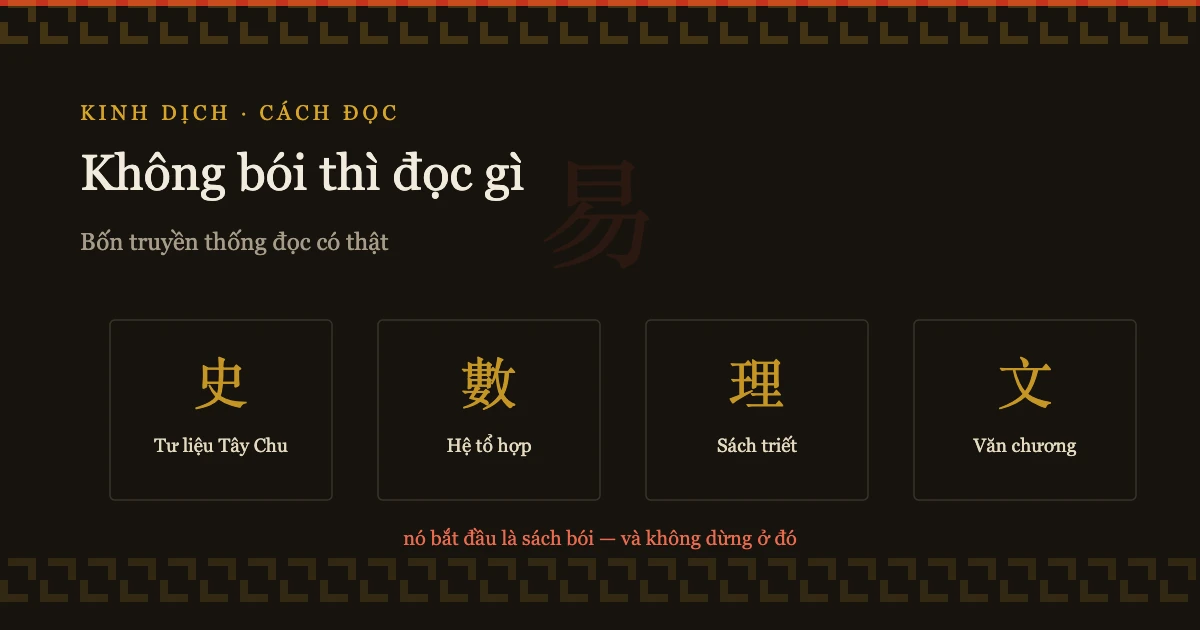 Đọc Kinh Dịch mà không bói thì đọc được gì